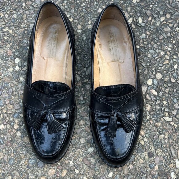 Johnston & Murphy Cellini Italian Black Dress Tassel Dress Shoes Size 9 M main image 10